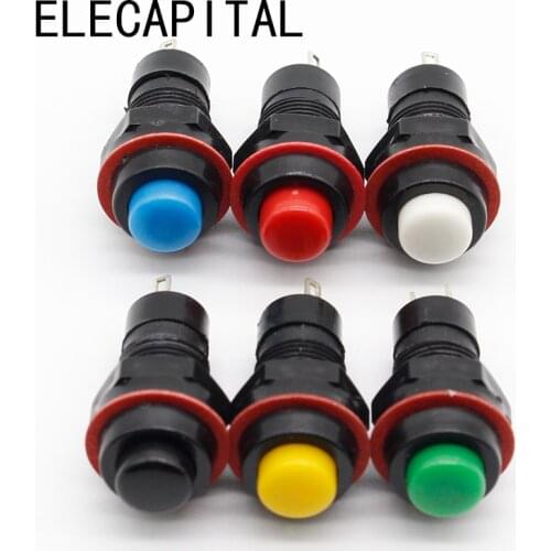 6pcs self-reset Push Button Switch 10mm Self Return Momentary Push Button Switch