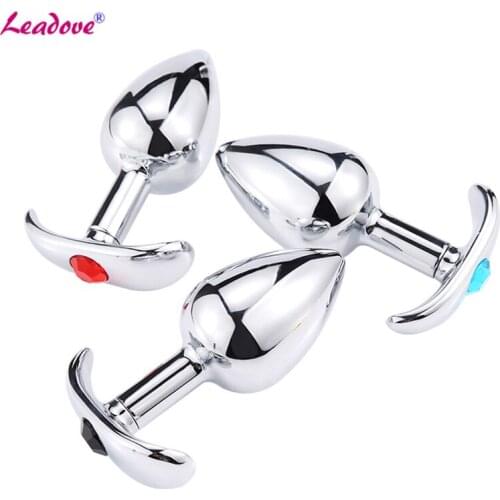 Medium Size Metal Anchor Anal Toy Butt Plug Anal Booty Beads Stainless Steel Crystal Jewelry Anal Sex Toys for Adult RY130M