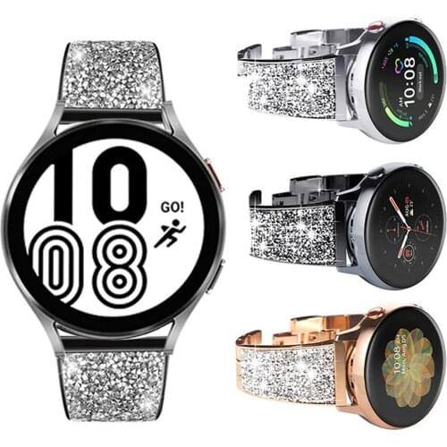 Diamond Strap for Samsung Galaxy Watch 4 Classic Band 46mm 42mm 44mm 40mm Active 2 Jewelry Bracelet Womens 20mm 22mm Wristbands