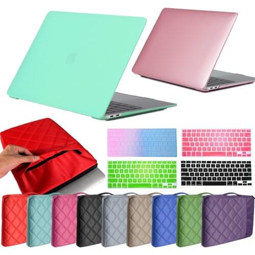 Laptop case for Apple Macbook Air Pro Retina 11"/13"/15"/New Air 13(A1932)/12(A1534) Hard Laptop Cover Case+Checkered laptop bag
