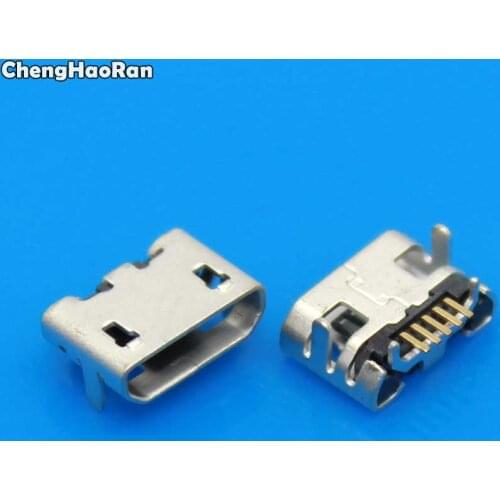 ChengHaoRan 10pcs Micro USB Jack Connector Female 5pin Charging Socket Four Legs Micro USB 5P Inserting Plate Seat USB Connector