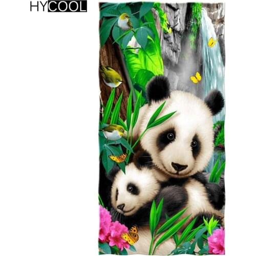 Hot Style Panda Printing Bath Towel Bathroom Microfiber Cartoon Beach Towel Animal Kids Teen Shower Towel Summer Blanket Toalla