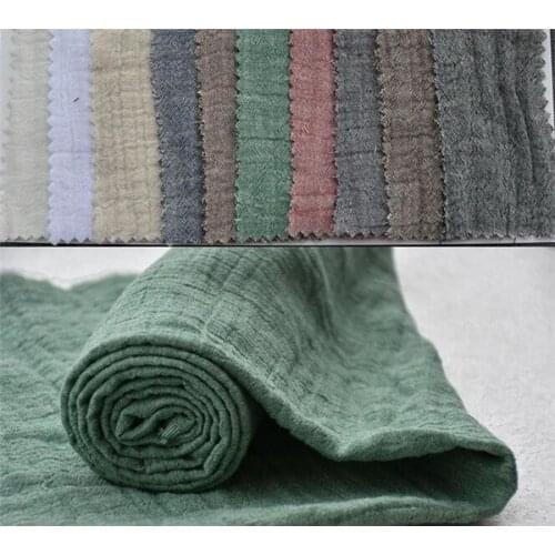 Cotton yarn dyed linen fabric double crepe fabric