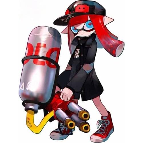 Personality Splatoon Girls Party Laptop Car Stickers Refrigerator Decal Campervan Waterproof Decoration Apply To Car Window