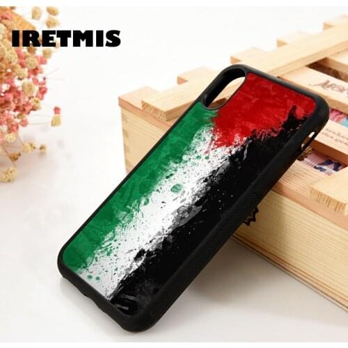 Iretmis 5 5S SE 6 6S TPU Silicone Rubber Phone Case Cover for iPhone 7 8 Plus X Xs 11 12 MINI Pro Max XR palestine flag