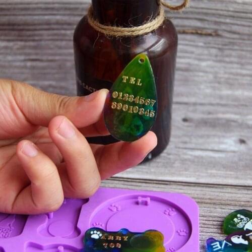 K3ND Dog Tag Epoxy Resin Mold Crafts Jewelry Keychain Pendant Making Silicone Mould