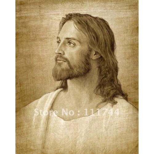 Oil painting portrait Black and white Christ Portrait By Joseph Brickey art on canvas High quality 100%handmade