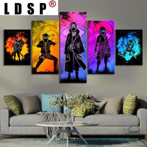 LDSP Canvas Paintings 5 Panels Soul Of Japan Anime Characters Pictures Wall Art Home Decor Modular HD Printed Living Room Decor