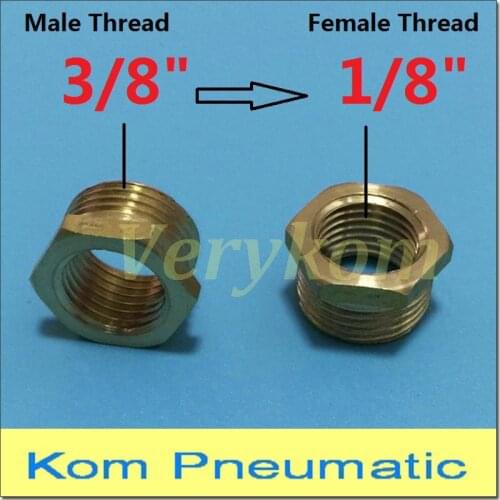 Verykom Pneumatic 100pcs/lot Brass Reducer 3/8" BSP Male To 1/8" BSP Female Reducing Bush Adapter Fitting Gas Air Water Fuel