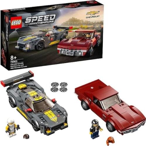 LEGO 76903 Speed Champions Chevrolet Corvette C8.R & 1968 Chevrolet Corvette 512 Pieces