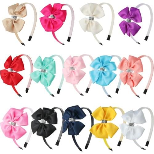 XIMA 3inch Grosgrain Ribbon Hair Bows Party Hairband Glitter Bow-kont Hair Hoops Kids Children Hairband Fashion Hair Accessories