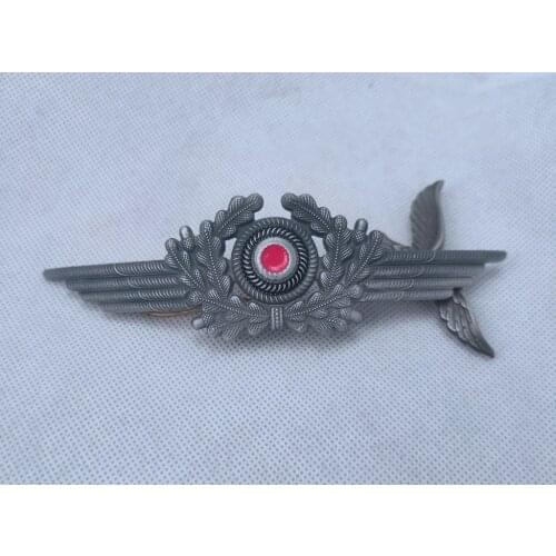 Luftwaffe Officers Visor Cap Wreath and Cockade - Repro WW2 German Visor Hat Metals badge FULL SET