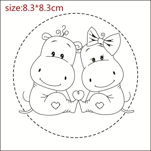 A Hippopotamus Metal Cutting Dies And Stamps Dies For Scrapbooking Album Embossing New Dies For