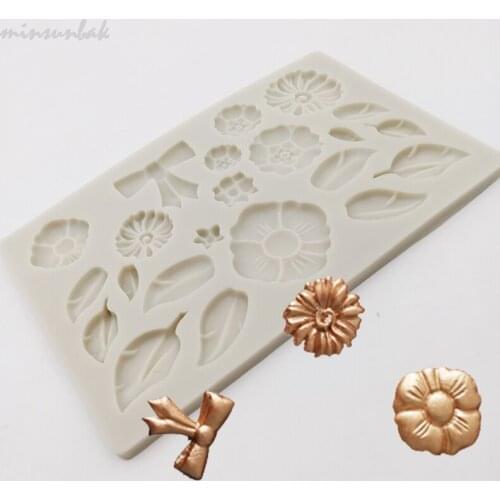 Minsunbak New European Rose Bow Silicone Mold Wedding Cake Edge Decoration Fondant Tool DIY Chocolate Baking Mold