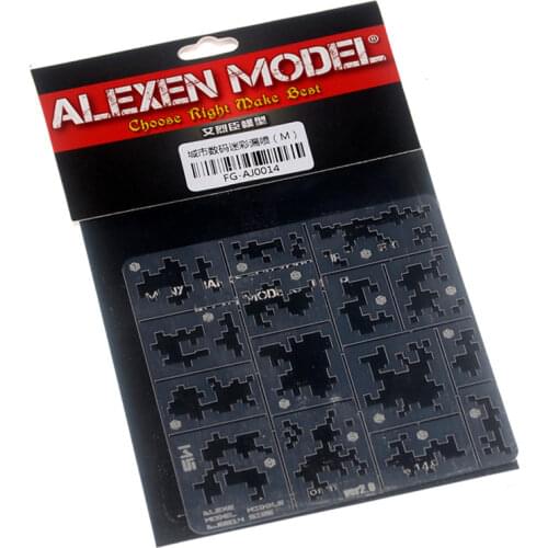 Alexen Model AJ0014 1/35 Scale Modern AFV Digital Camo Stenciling Templates Medium Pattern