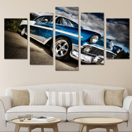 Modular Pictures Wall Art Poster HD Printed 5 Pieces Car Bel Air Canvas Painting Home Decoration Living Room Framework