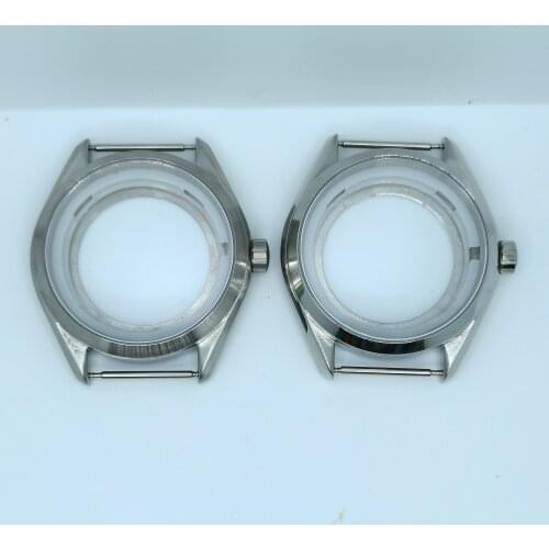 42MM New Watch Part For Man Stainless Steel Polished Cases Lock corwn For Automatic Movement Miyota8215 ST16 Eta2836 2824