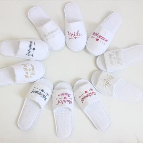 Engagement wedding proposal party bride Bridesmaid Maid of Honor gifts hen party spa slippers