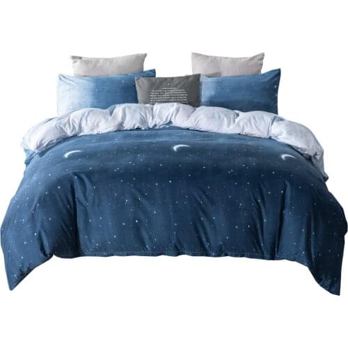 Starry sky bed linens star Bedding Sets gift for kids boys bedclothes family Duvet Cover set Quilt cover black Super king size