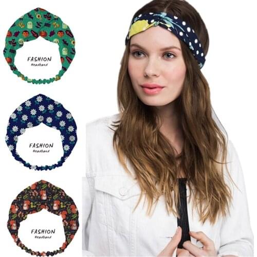 2021 Women Girls four seasons Hair Bands Halloween Print Headbands Turban Bandage Bandanas HairBands Hair Accessories Headwrap