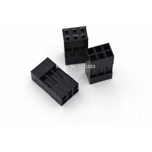 50PCS/LOT Dupont connector 2*3P 2*3 pin 6 Pin Double Row 2.54 mm Plastic Shell Through Hole Housing