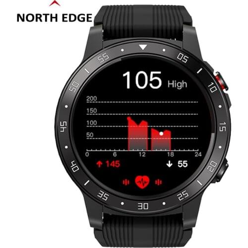 North EDGE GPS Smart Watch Men Compass Atmospheric Bluetooth Call Sports Watch Altitude Monitor Cross Fit 2 Smartwatch(Black)