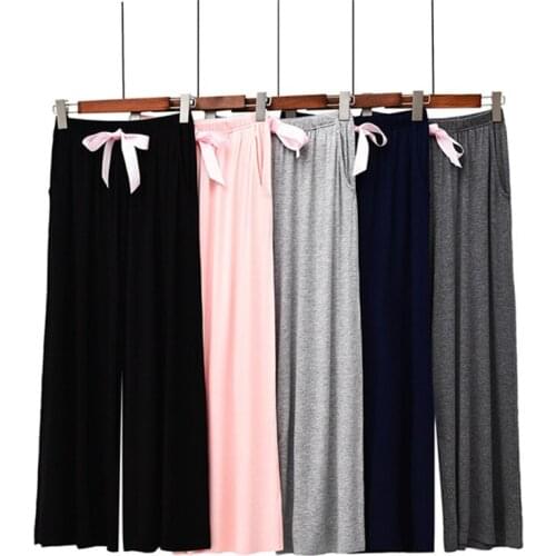 Sleep Bottoms Modal wide-leg pants loose large size harem pants loose casual simple pajamas solid color household pants 2020