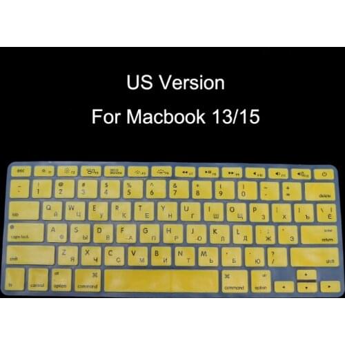 US Version Russian Keyboard Silicone Skin Cover For Apple Macbook Air Pro 13 15
