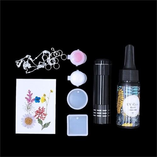 Dried Flower UV Epoxy Resin Mold Kit Pendant Jewelry Making Silicone Mould For Jewelry Necklace Crafts Making Supplies