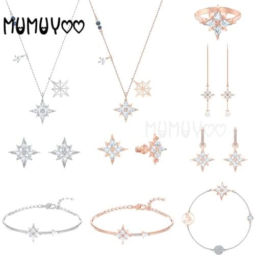 SWA1:1 2020 NEW Original Fashion Jewelry High Quality,Charming Simple Classic Star Snowflake Name Necklace Female Romantic Gift