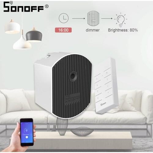 Sonoff D1 Smart Dimmer WiFi Switch 433Mhz RF/APP/Voice Remote Control Adjust Light Brightness Works with Google Home for Alexa