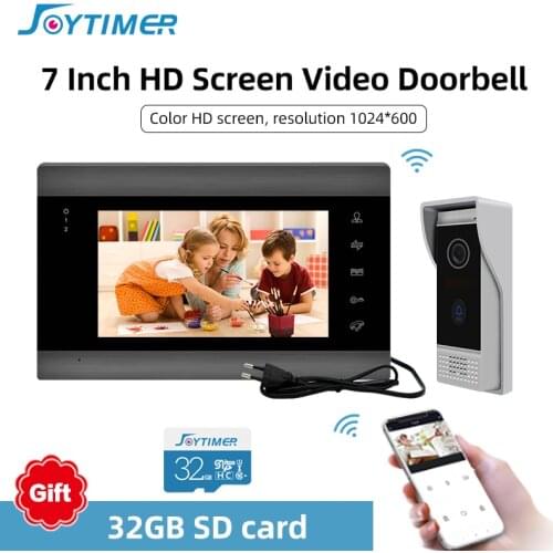 Joytimer New Video Intercom Tuya Smart Home 7 Inch Video Door Phone Motion Detection Support Remote unlock Free Gift SD Card