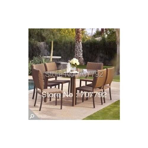 All Weather Wicker Patio Dining Set - Seats 6