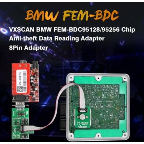 VXSCAN 8Pin Adapter for BMW FEM-BDC 95128/95256 Chip Anti-theft Data Reading Adapter with 8pin Header Socket for XPROG ECU Pro