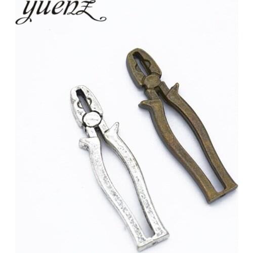YuenZ 4pcs Antique silver color Metal pliers Charms Retro DIY Fashion Handmade Pendant Charms for Jewerly Making 40*10mm J383