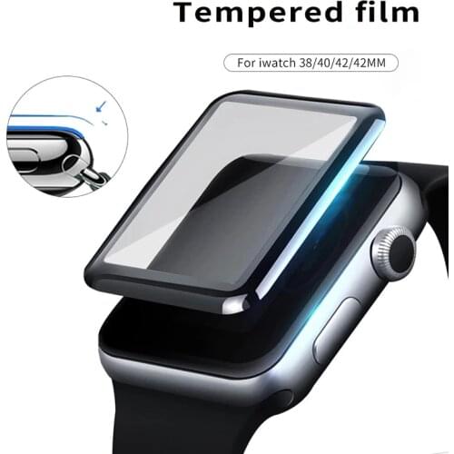 3D Full Cover Tempered Glass for Apple Watch Series 3 2 1 38 42MM Screen Protector iWatch 4 5 6 40MM 44MM for Apple Watch Glass