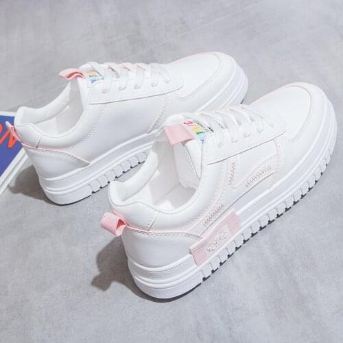 2021 spring small white shoes womens lace-up breathable student shoes thick sole shoes running shoes women casual shoes