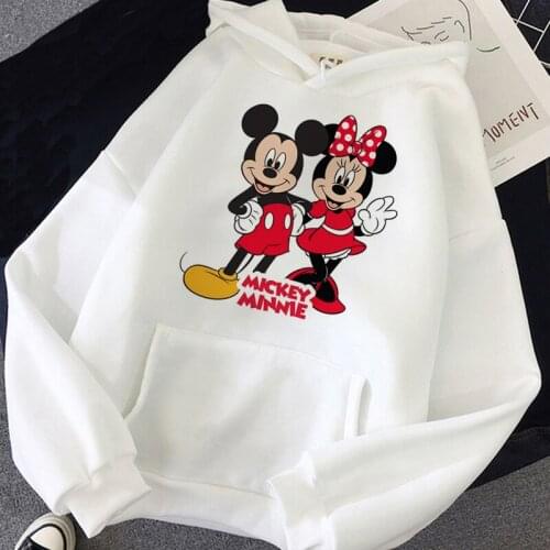 Aesthetic Disney Minnie Mouse Hoodies Women Kawaii Mickey Mouse Graphic Streetwear Funny Cartoon Harajuku Sweatshirts Female
