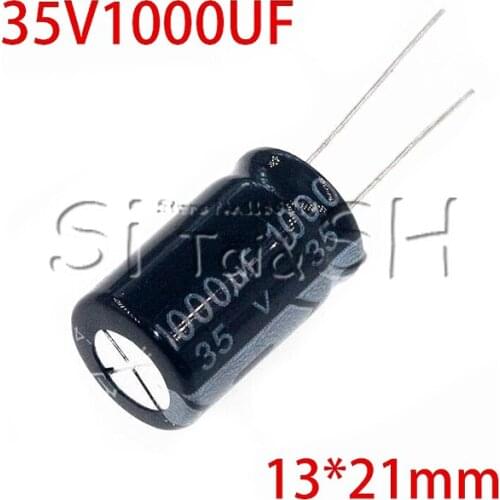 10PCS 35V1000UF 13*21mm 1000UF 35V 13*21 Electrolytic capacitor New original