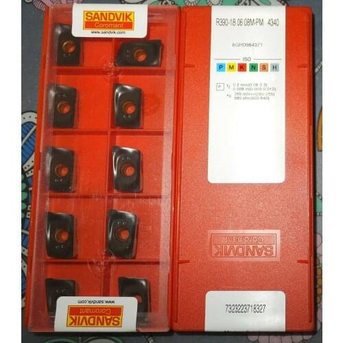10PCS CARBIDE INSERT R390-180608M-PM 4340