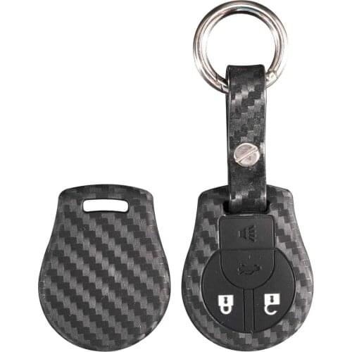 Kutery 10PCS Carbon Silicone Remote Car Key Case 2/3/4 BTN For Nissan Juke Micra Qashqai Sunny Altima Cube March Protect Replace