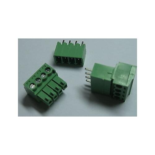 150 pcs Screw Terminal Block Connector 3.5mm 4 pin/way Green Pluggable Type