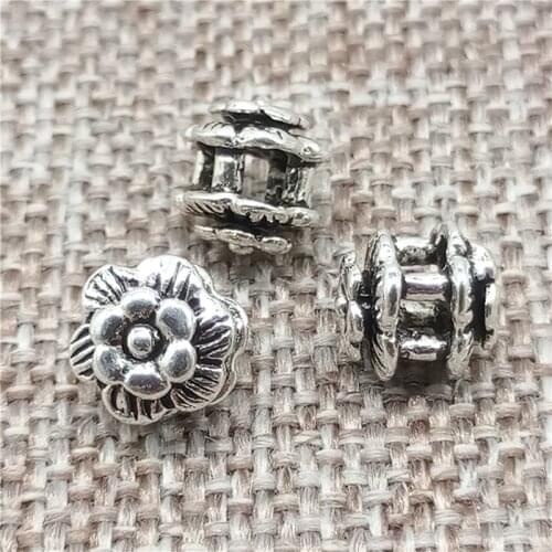 925Sterling Silver Double Rose Flower Beads Spacer for Bracelet Necklace