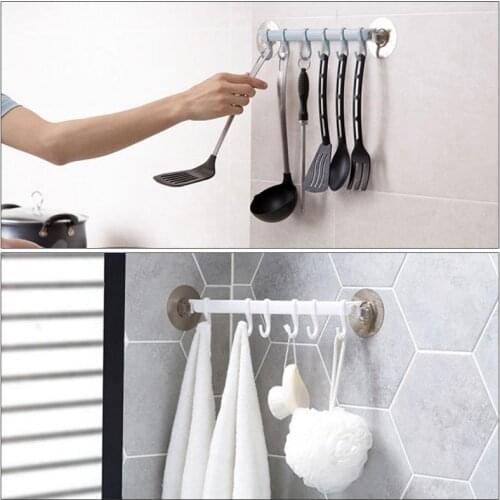 6Pcs Hook Cup Holder Hanging Cabinet Storage Cabinet Hook Under The Shelf Kitchen Cabinet Storage Rack Strong Sucker Bathroom