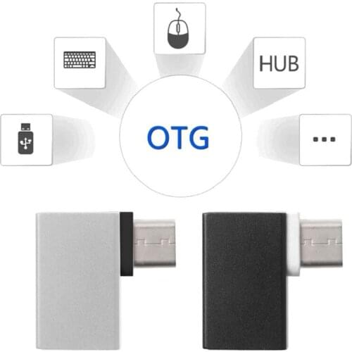 90 Degree Type C To USB 3.0 Female Data OTG Converter For Macbook Android Phone