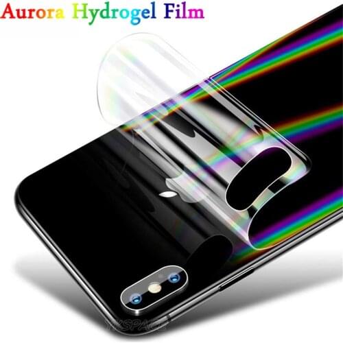 2Pcs Aurora Gradient Back Soft Hydrogel Film For iPhone X Xs XR 11 12 mini Pro Max 7 8 Plus SE 2020 TPU Rainbow Screen Protector