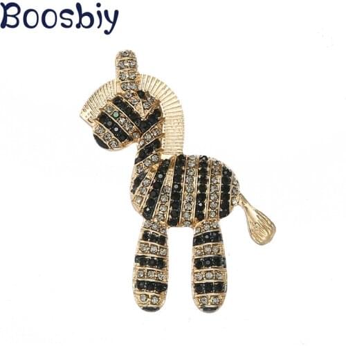 Boosbiy Cartoon Cute Animal Zebra Brooch Badge Safety Pins Jeans Bag Fine Decoration Brooches For Women Gift Wholesale