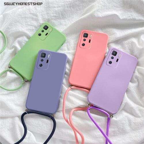 Square Liquid Silicone Lanyard Case For Samsung S21 Ultra S20 FE S10 Note 20 10 Plus S10E S9 S8 A31 A50 A51 A71 A32 A42 A52 A72