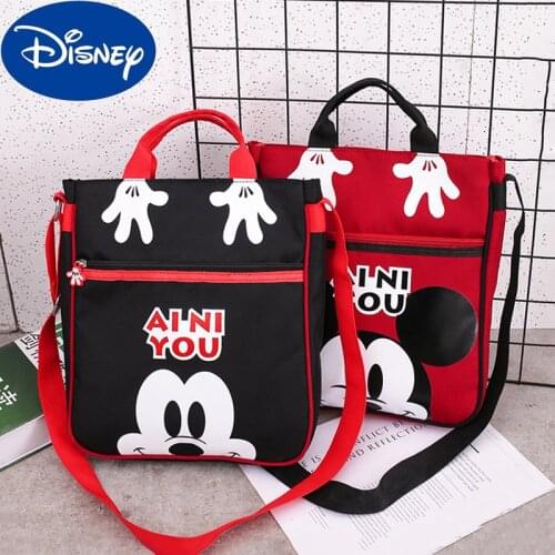 Disney Mickey Mouse Childrens Shoulder Bag Cartoon Anime Figure Minnie Student Schoolbag Boy Girl Messenger Bag Kids Handbag