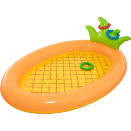 80'' Inflatable Tropical Pineapple Swimming Play Pool For Kids Summer Water Swim Game Garden Outdoor Ground Fun Raft